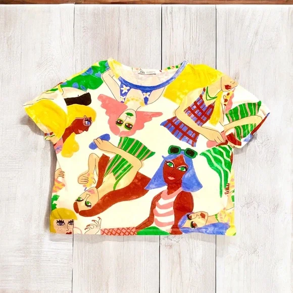Zara Woman’s funky art print t-shirt - Picture 4 of 7